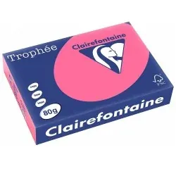 PAPIER COULEUR CLAIREFONTAINE TROPHÉE ROSE FUSHIA A4 80GR