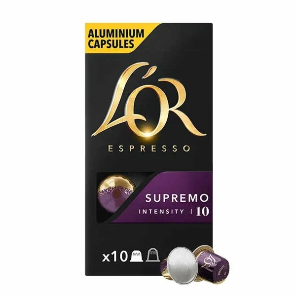 PAQUET DE 10 CAPSULES COMPATIBLE NESPRESSO L'OR SUPREMO 10