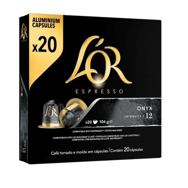 PAQUET DE 20 CAPSULES CAFE L'OR COMP NESPRESSO ONYX12