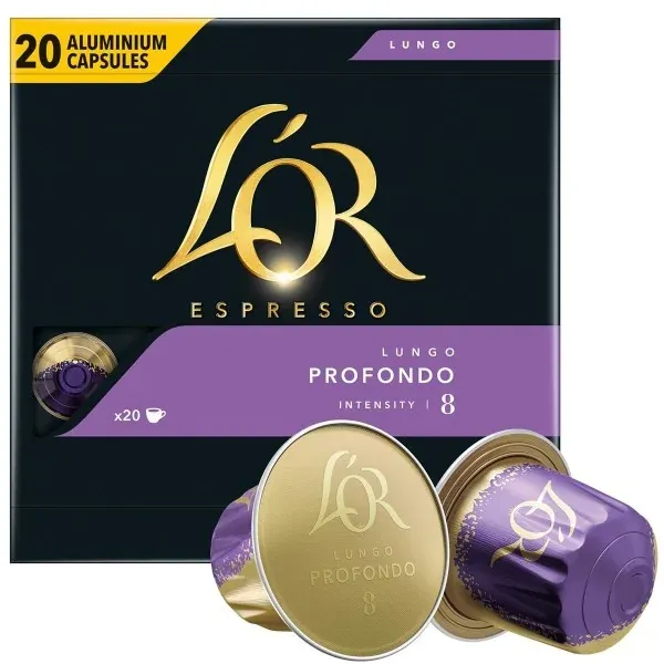 PAQUET DE 20 CAPSULES CAFE L'OR COMP NESPRESSO PROFONDO 8