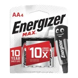 4X PILES AA ENERGIZER MAX LR6 1.5V E91 BP4