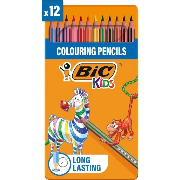 Paquet de 12 crayons couleurs BIC Evolution stripes