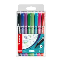 POCHETTE DE 8 FINELINER STABILO SENSOR 189 0.3MM COULEURS ASSORTIES_189/8