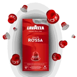 10 CAPSULES LAVAZZA COMPATIBLE NESPRESSO ALUMINIUM QUALITA ROSSA