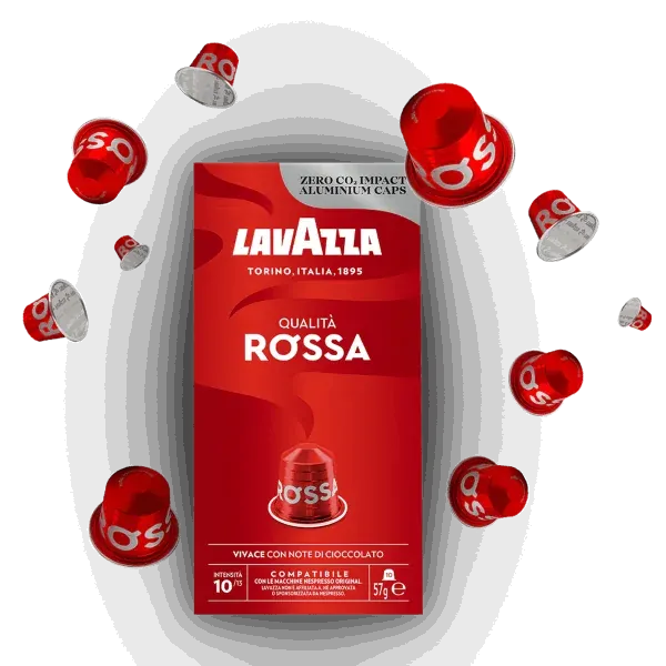 10 CAPSULES LAVAZZA COMPATIBLE NESPRESSO ALUMINIUM QUALITA ROSSA