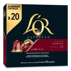 PAQUET DE 20 CAPSULES CAFE L'OR COMP NESPRESSO BARISTA 13