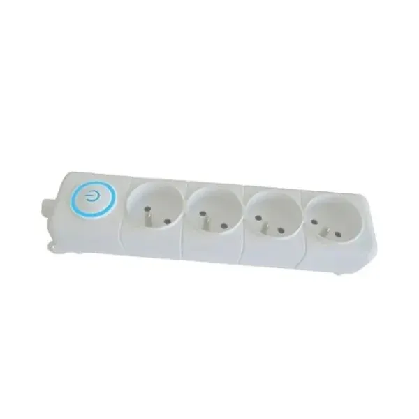 Bloc Multiprises Blanc 4 Modules 3M Avec Bouton Poussoir Somef